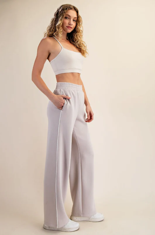 Mocha Cream Modal Piping Pant - Image 2