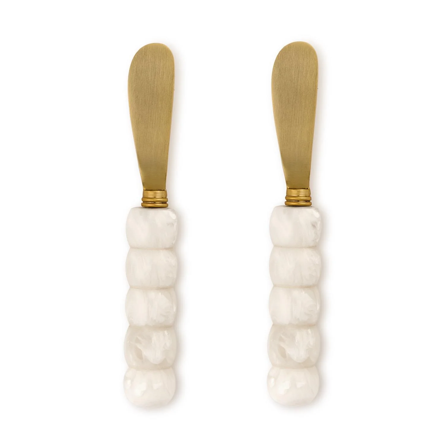 Modern Pop Set of 2 White Beaded Spreaders on Gift Card - Image 2