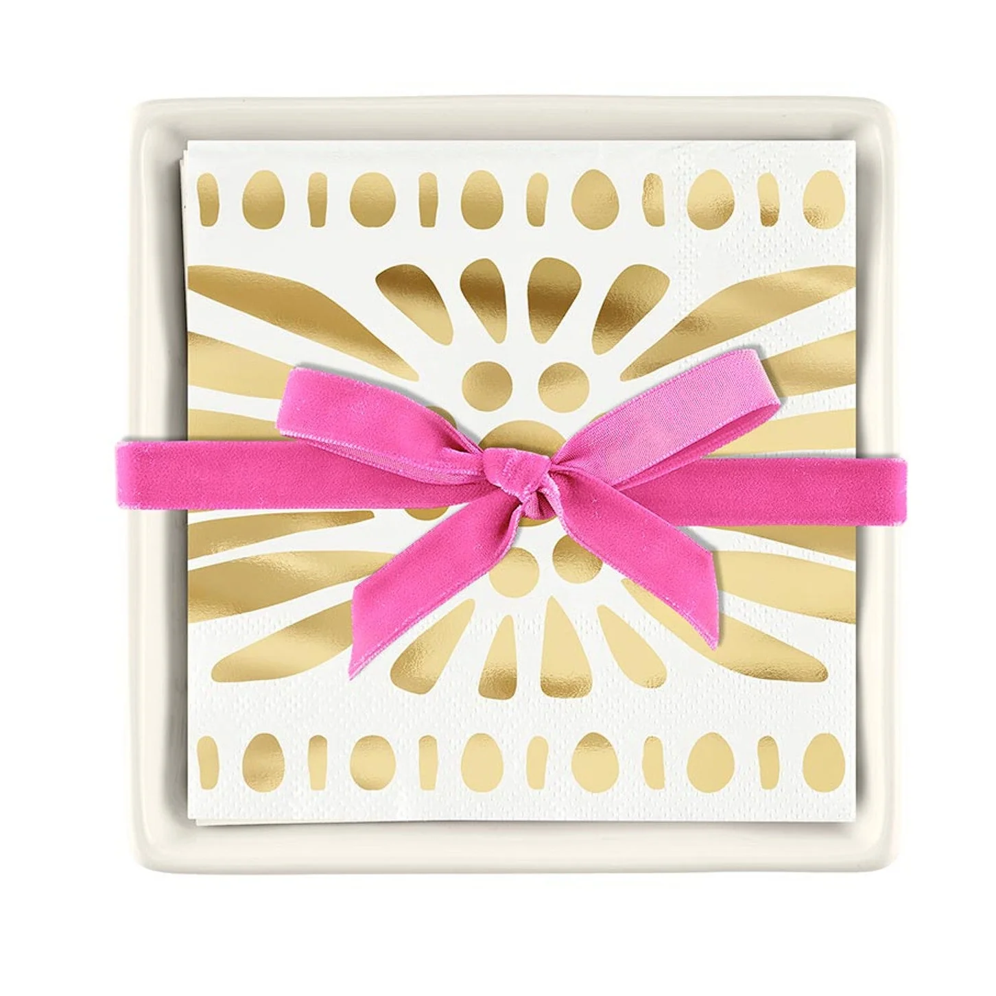 Moroccan Napkin + Ceramic Tray Set