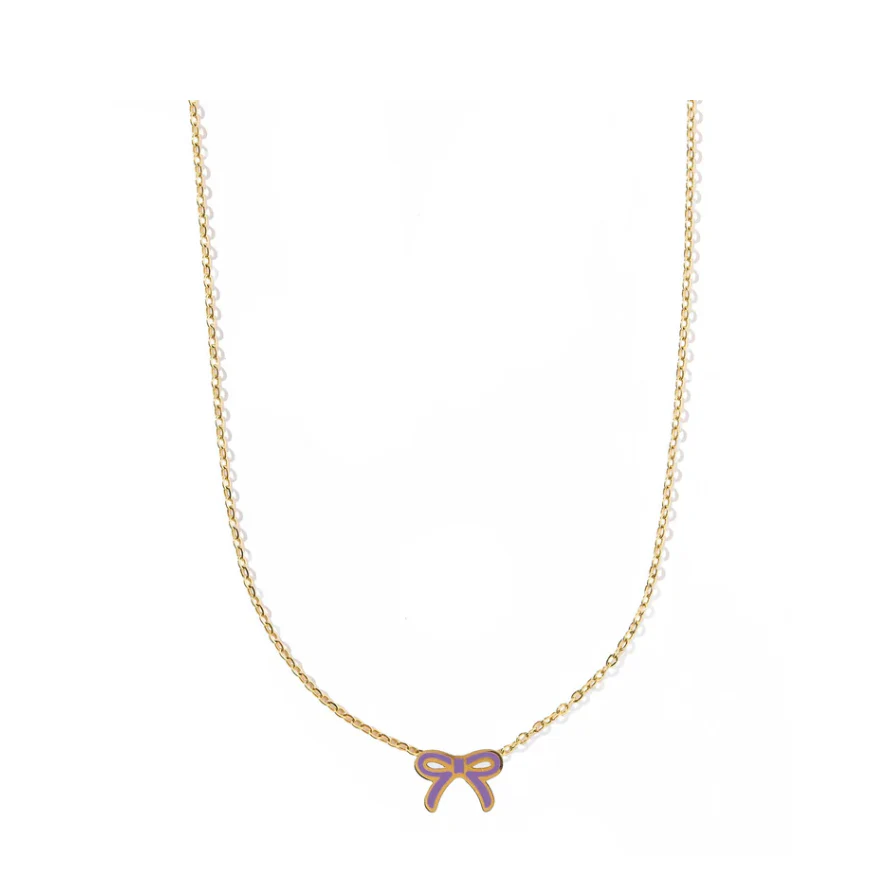 Necklace- Sadie Bow Purple