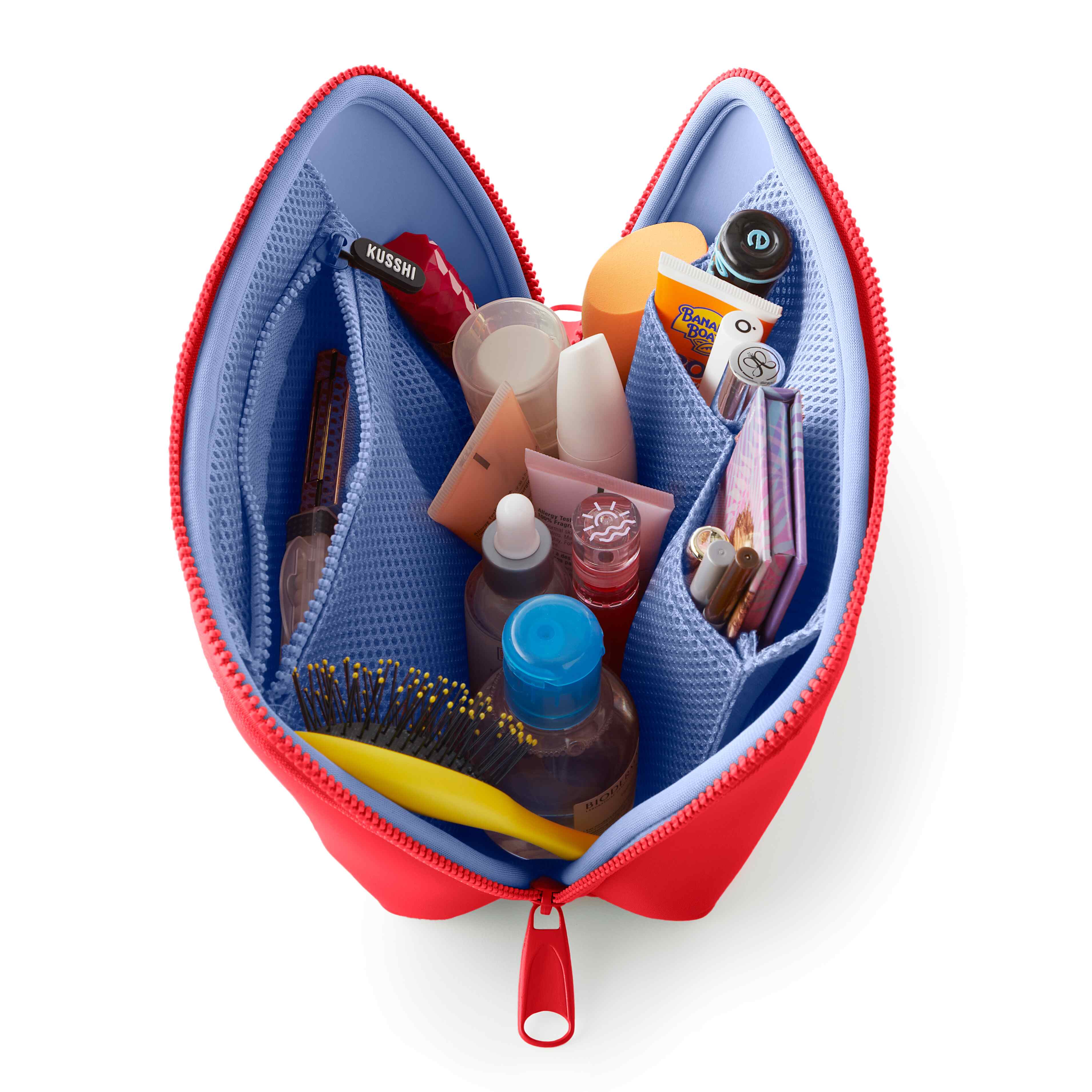Neo Makeup Bag - Coral Red/ Periwinkle - Image 3