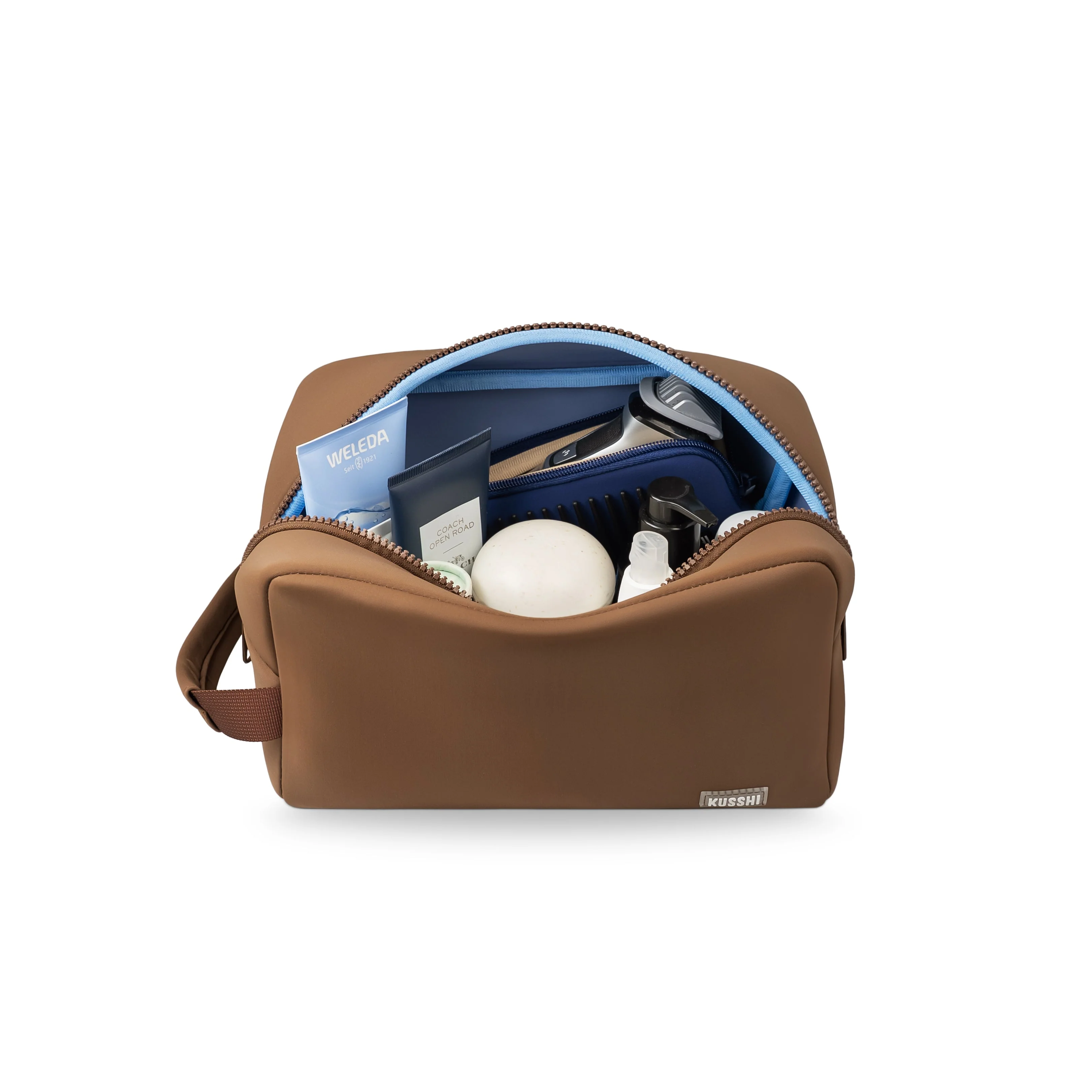 Neoprene Dopp - Kit Chocolate/ Pearl Blue - Image 5