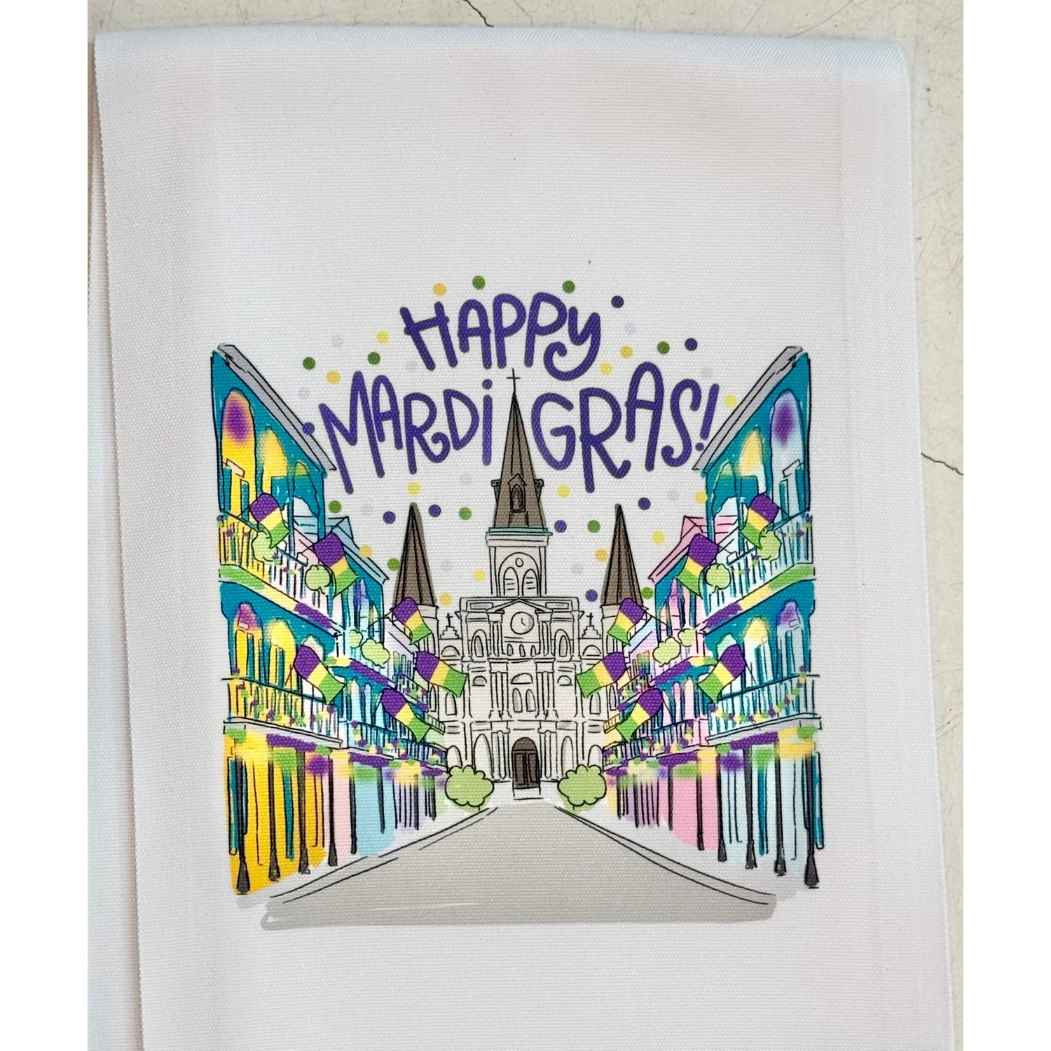 NOLA Mardi Gras Tea Towel
