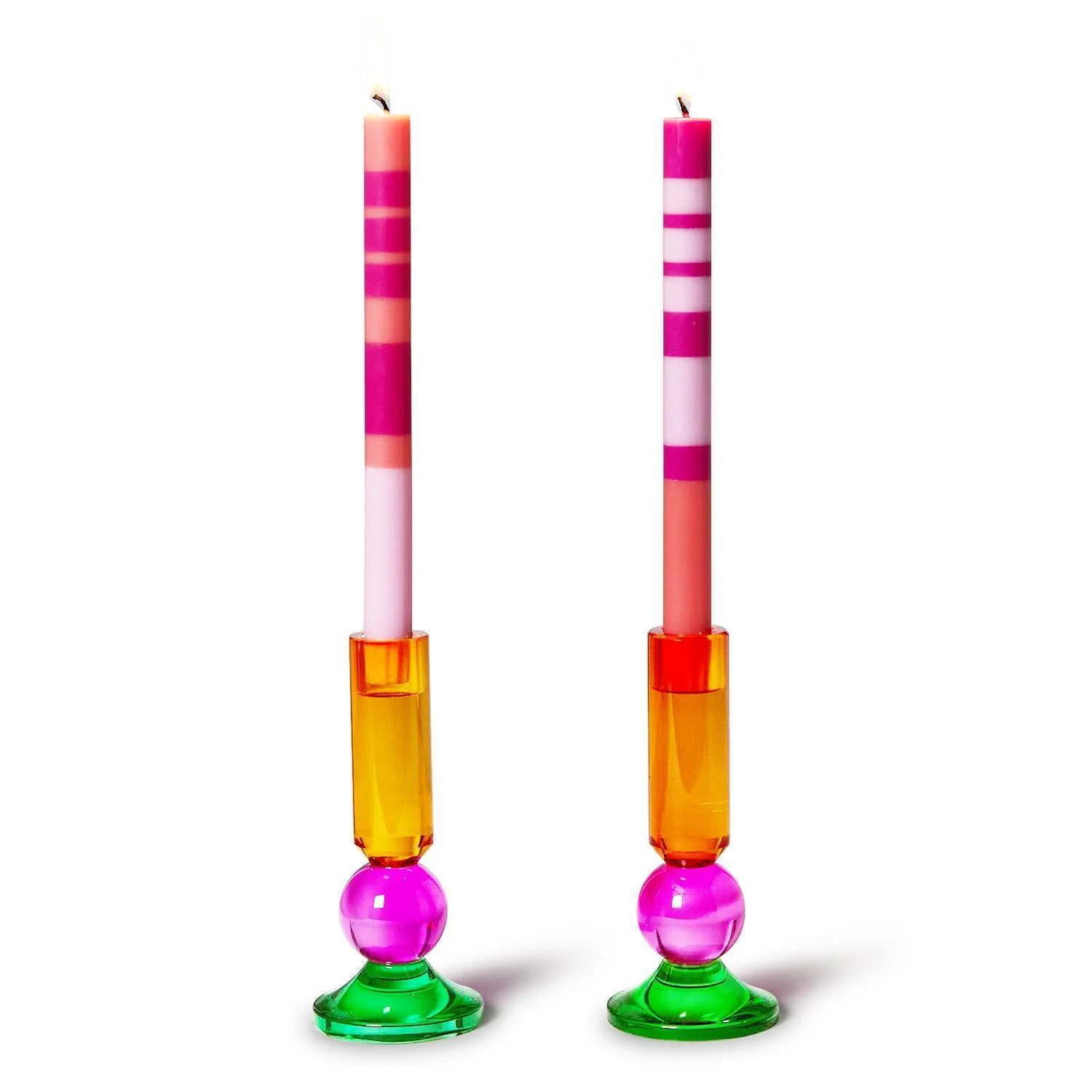 Orange, Pink, Green Taper Candle Holder - Sold Separately - Image 2