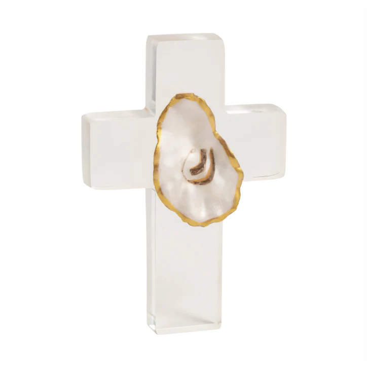 Resin Oyster Shell Cross