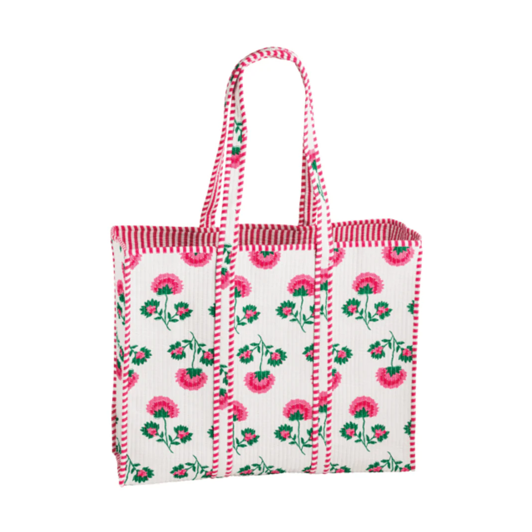 Peony Block Print Tote
