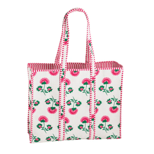 Peony Block Print Tote - Image 2