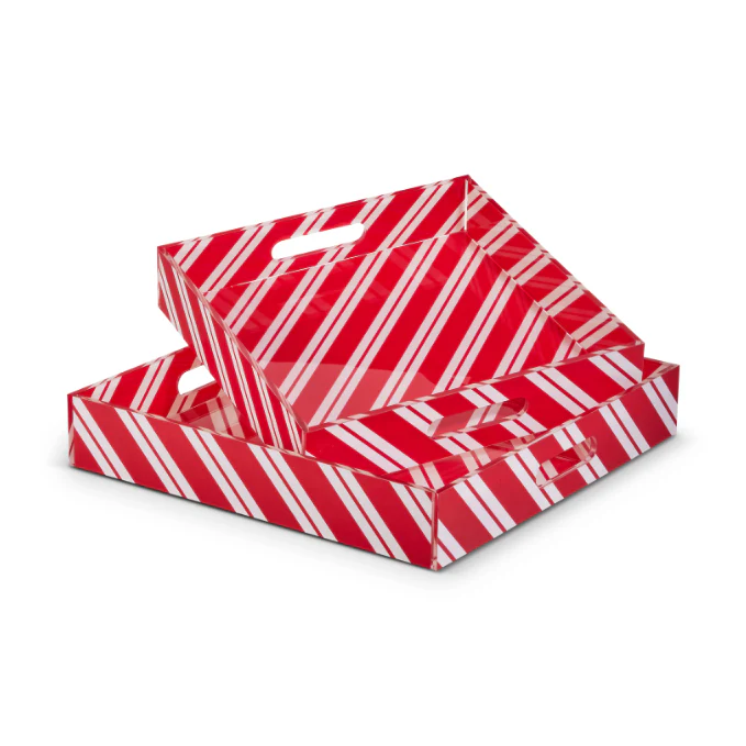 Peppermint Stripe Tray - Sm