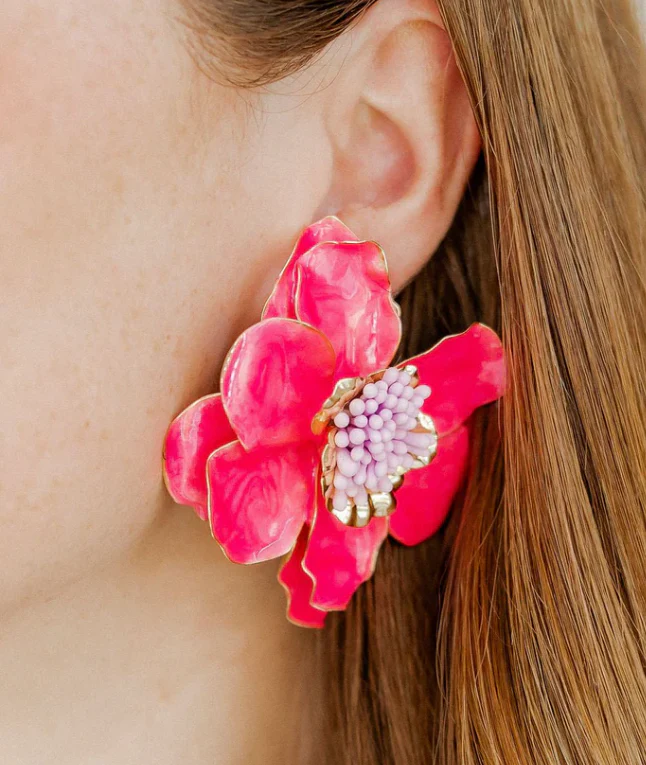 Pink Blossom Statement Earring - Image 2