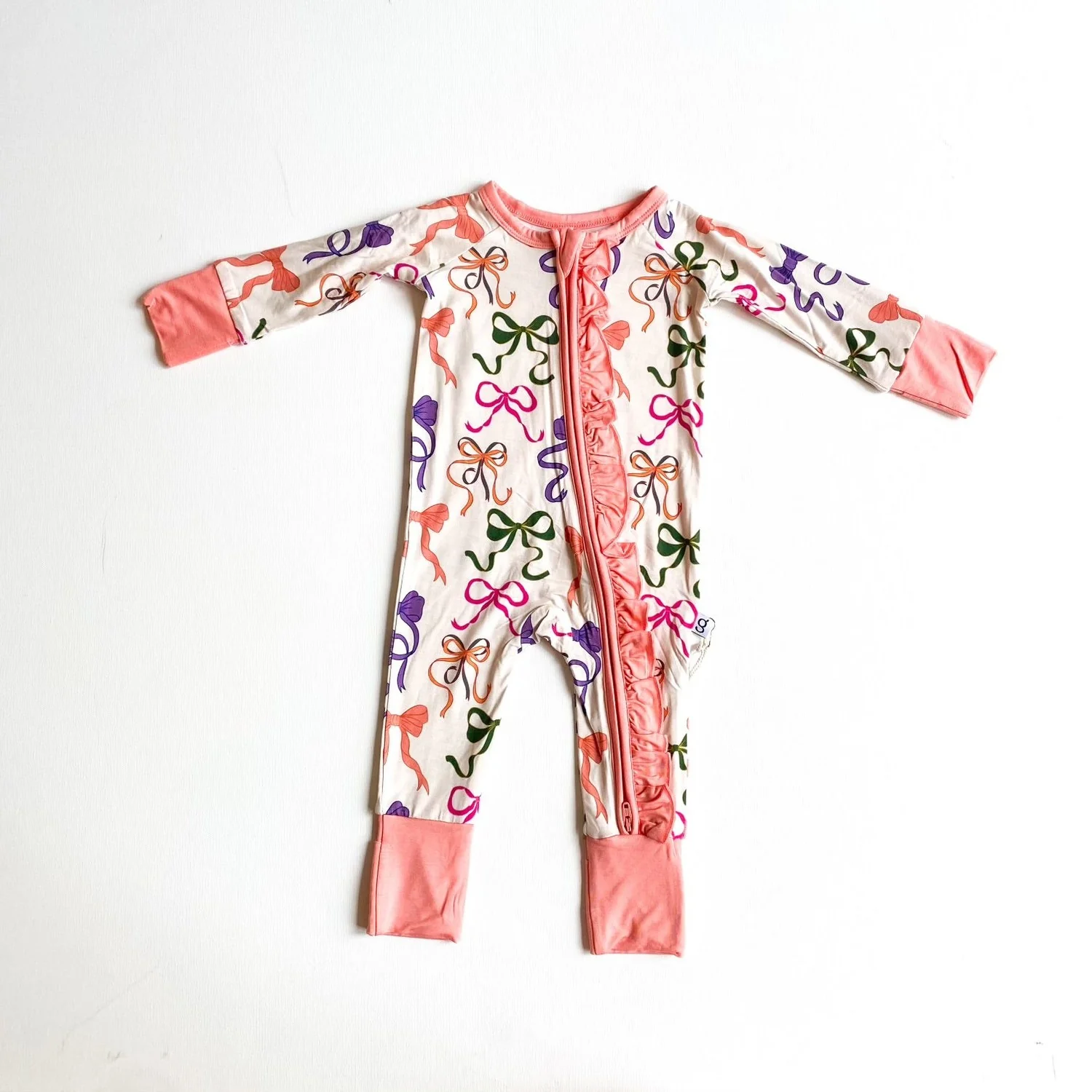 Pink Bow Footie