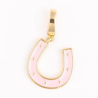 Pink Horse Shoe Charm