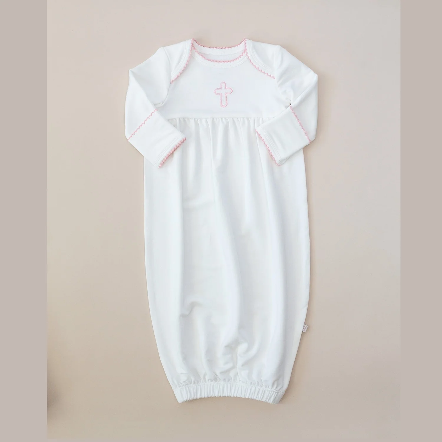 Pip Gown - Pink Cross - NB