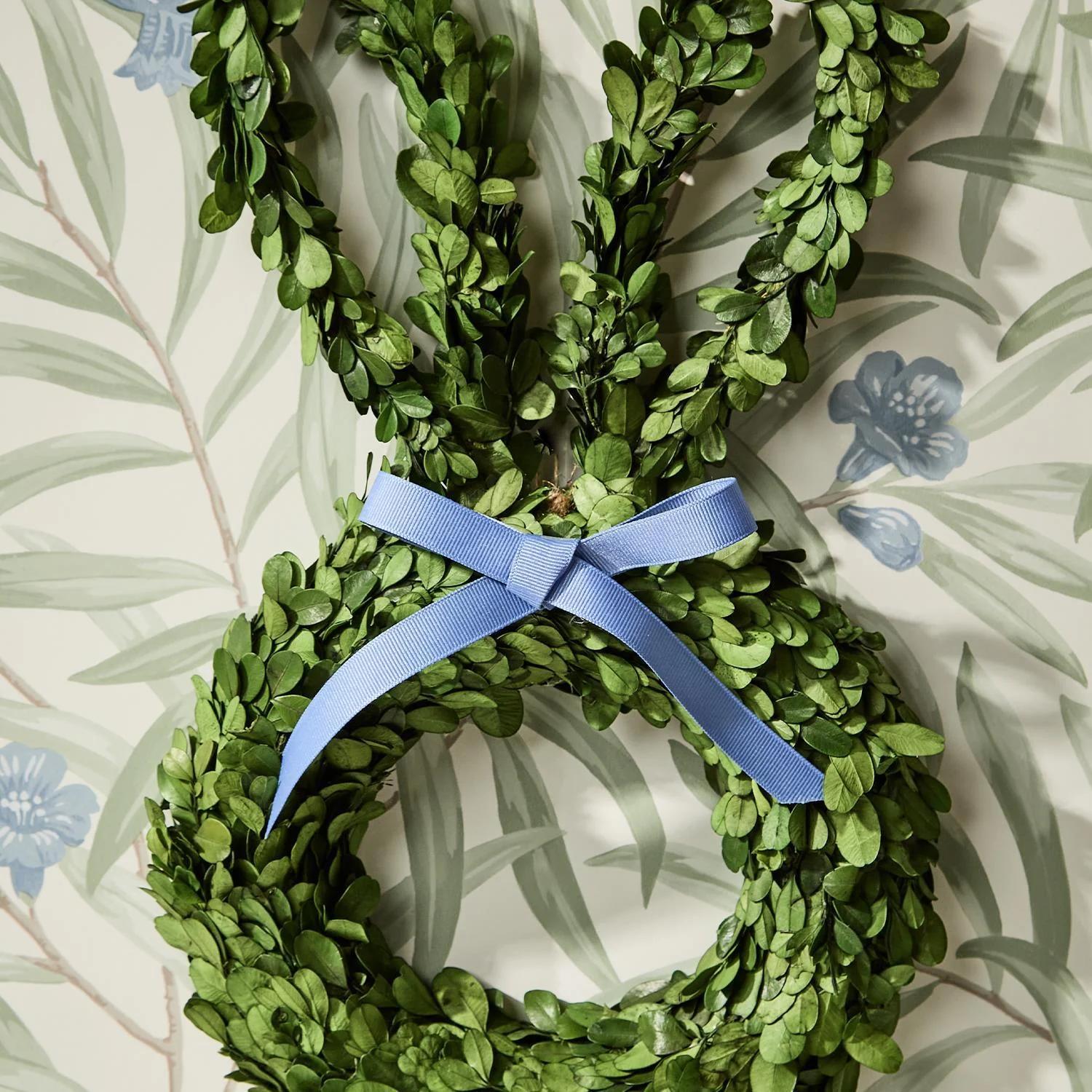 Preserved Natural Boxwood Bunny Wreath - Image 3