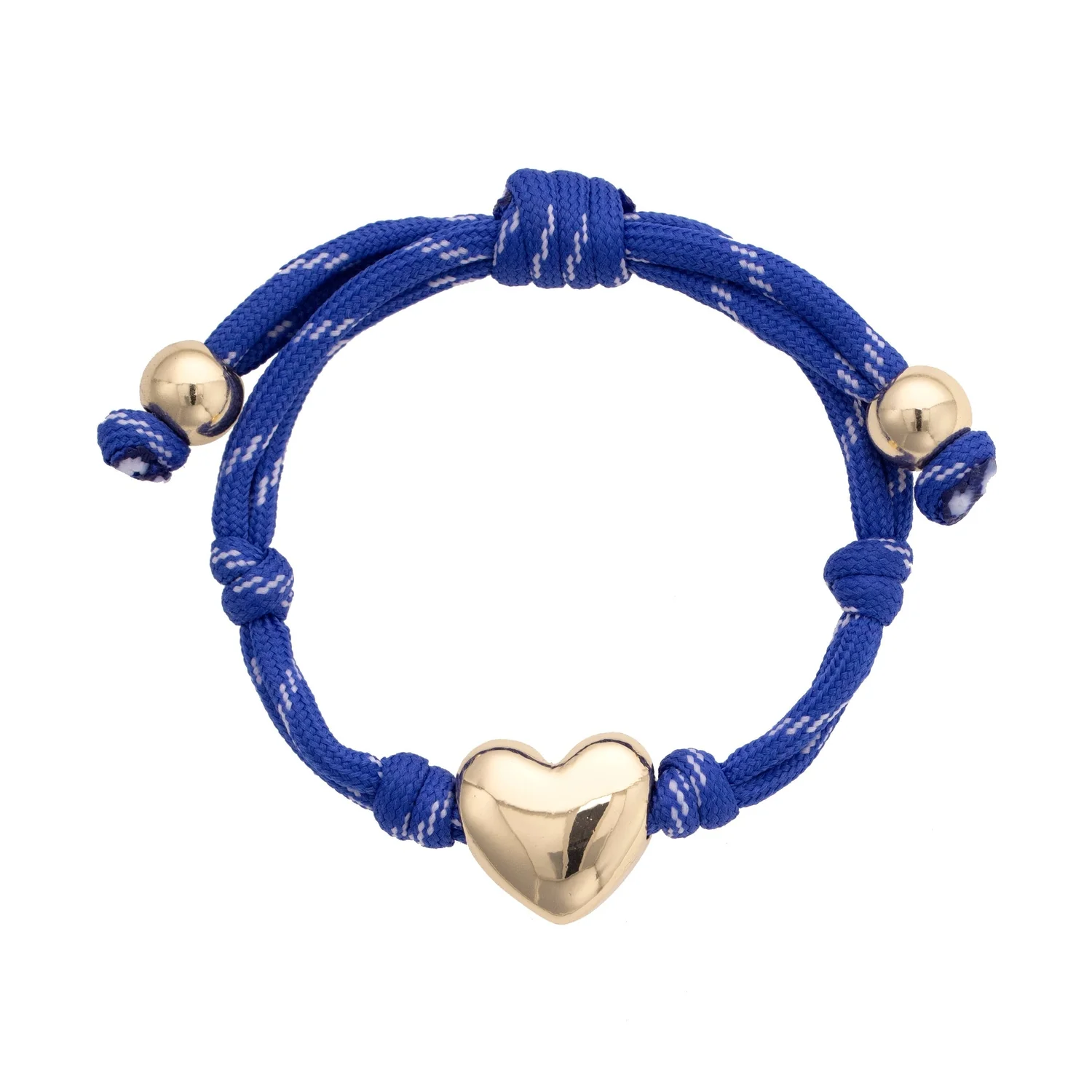 Puffy Heart Paracord Bracelet - Blue