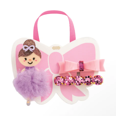 Purple Ballerina Hair Clip Set