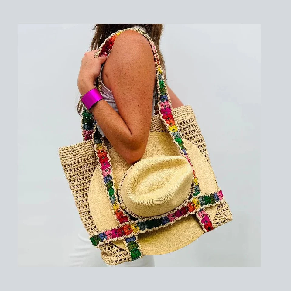 Raffia Hat Bag - Rainbow
