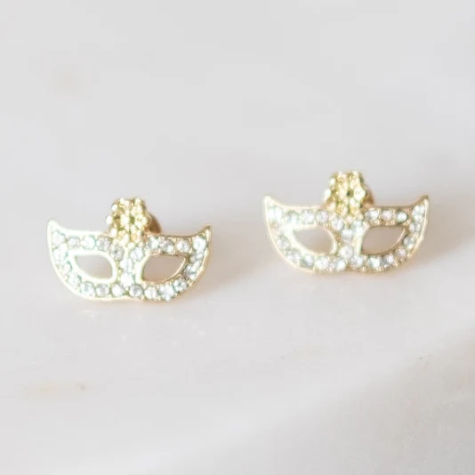 Royal Court Stud Earrings Gold .5"