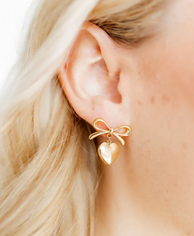 Ruthie Bow & Heart Earring - Image 2
