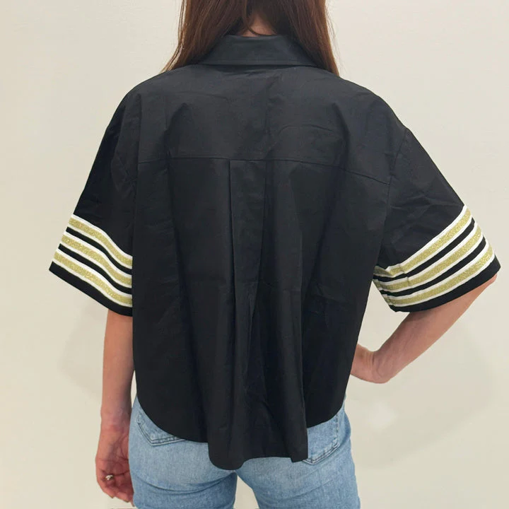 Saints Poplin Top (FINAL SALE) - Image 2
