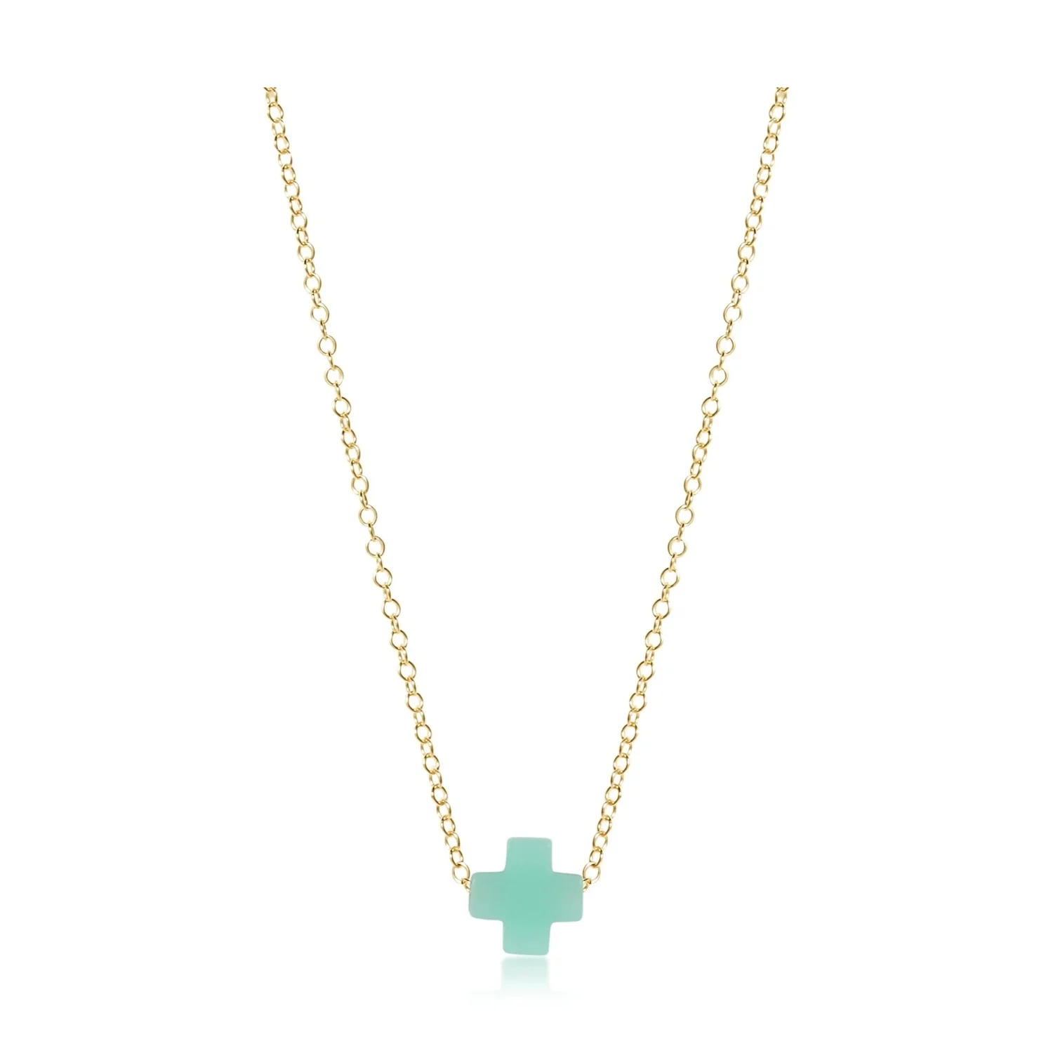 Signature Cross Mint- 16" Necklace Gold