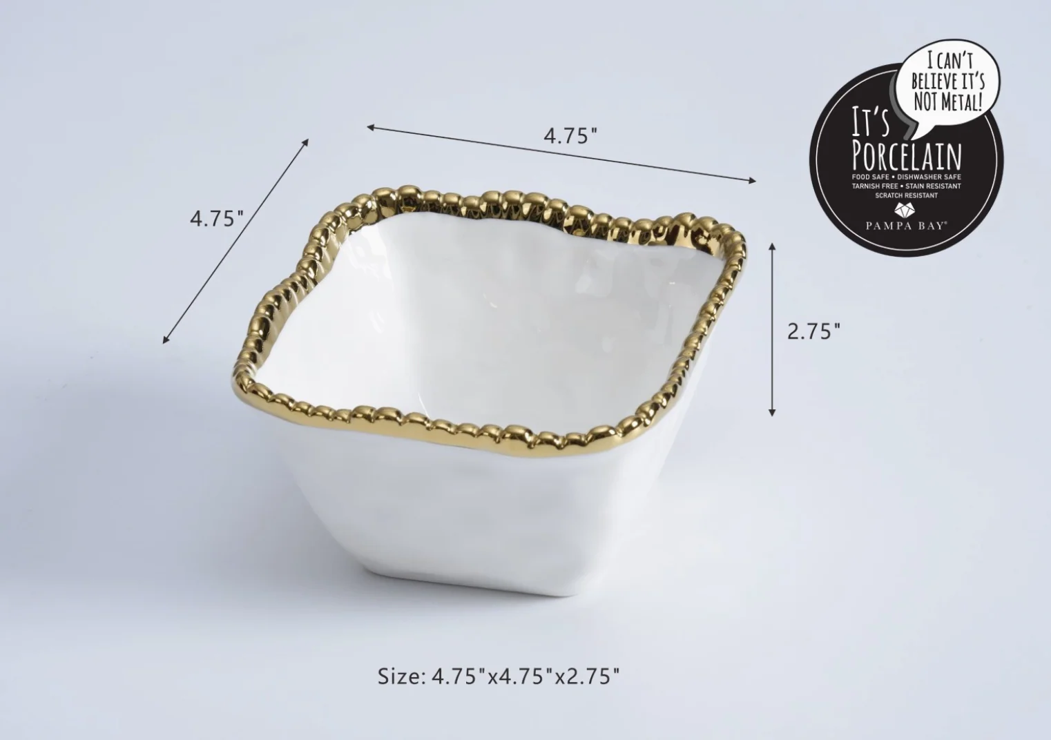 Beaded Square Snack Bowl - Image 2