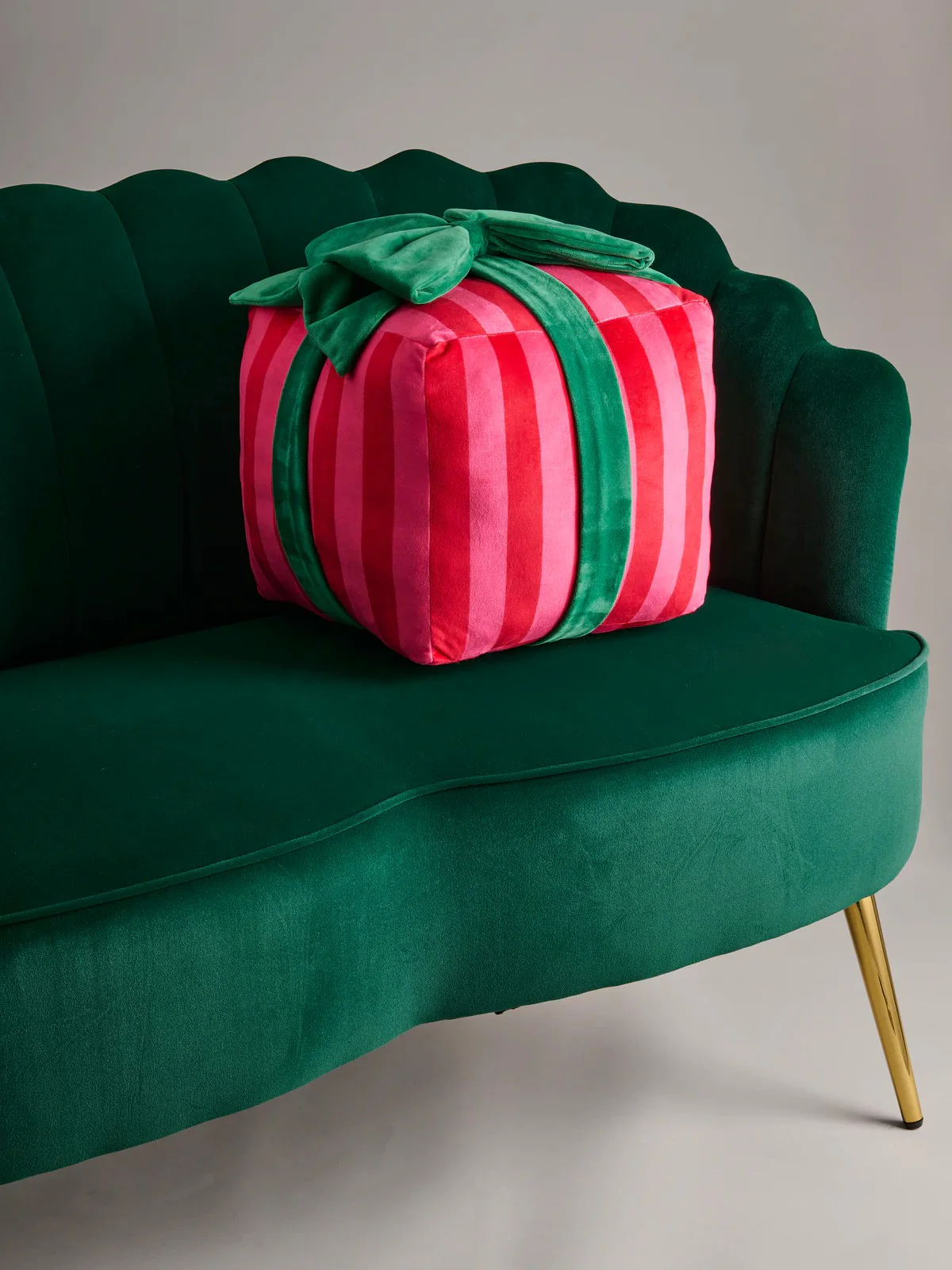 Stripe Gift Box Pillow- Lg - Image 2