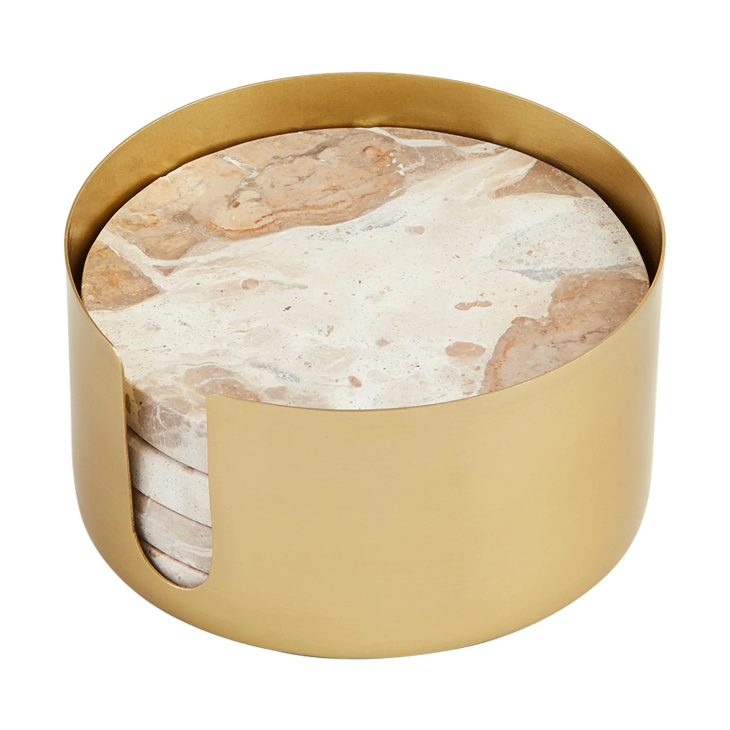 Tan Marble Coaster Set