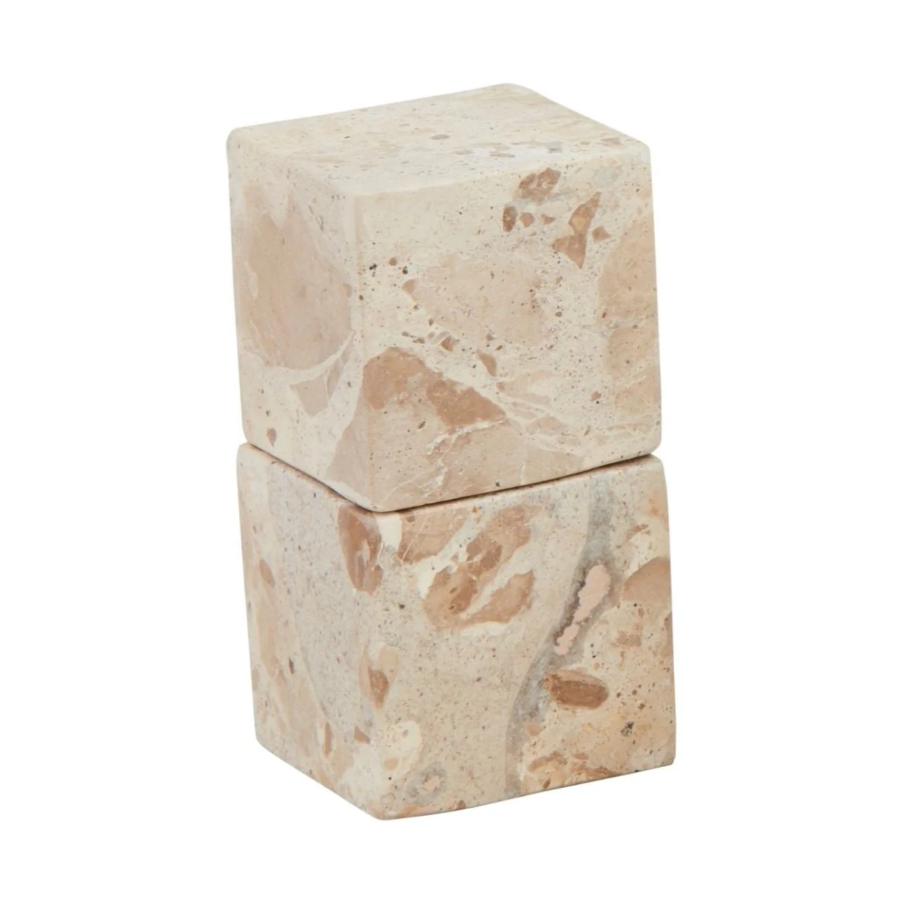 Taupe Marble Cube Salt Pepper