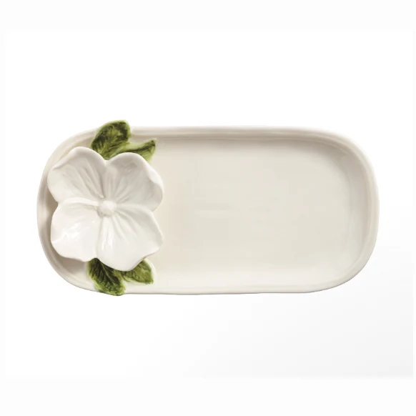 White Flower Everything Plate
